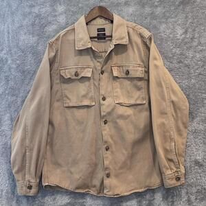 Buffalo David Bitton Men XL Shirt Jacket Tan Chore Barn Layer Gorpcore
